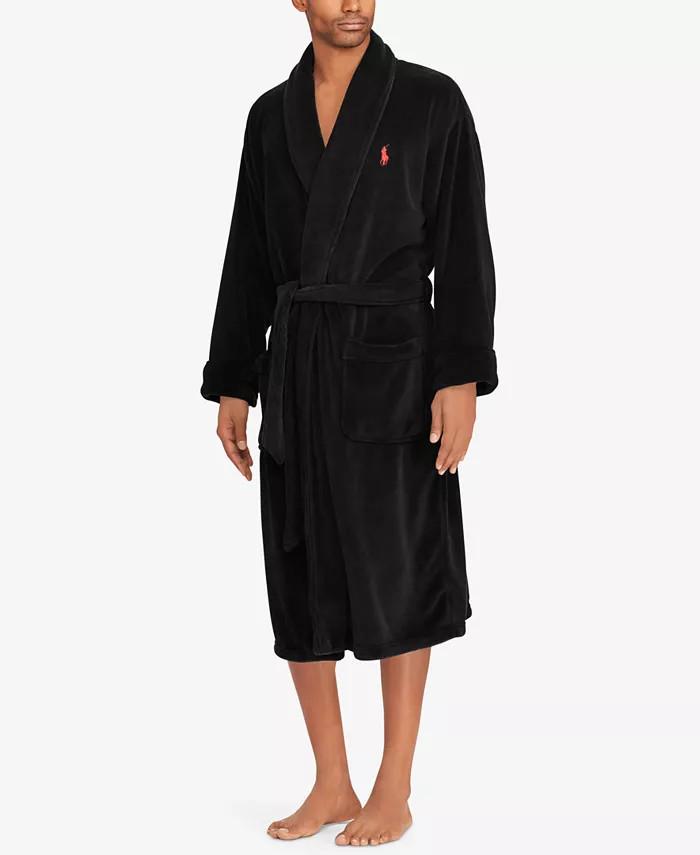Men's Microfiber Plush Shawl Collar Robe | Macy's