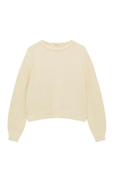 PULL COL ROND FAUSSE FOURRURE | PULL and BEAR FR