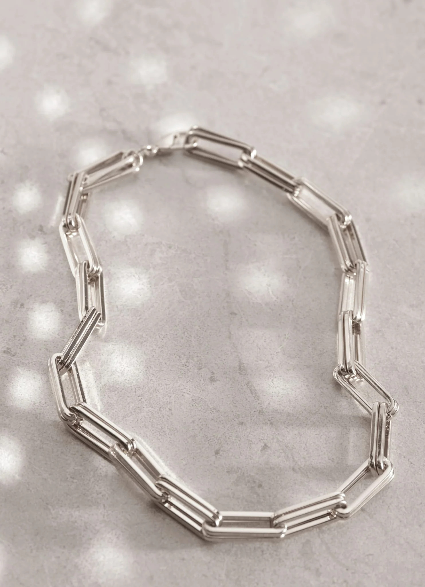 Silver Tone Square Link Necklace | Mint Velvet