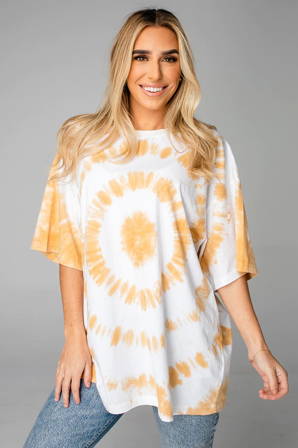 Neato Tie-Dye Oversized Tee - Peach | BuddyLove