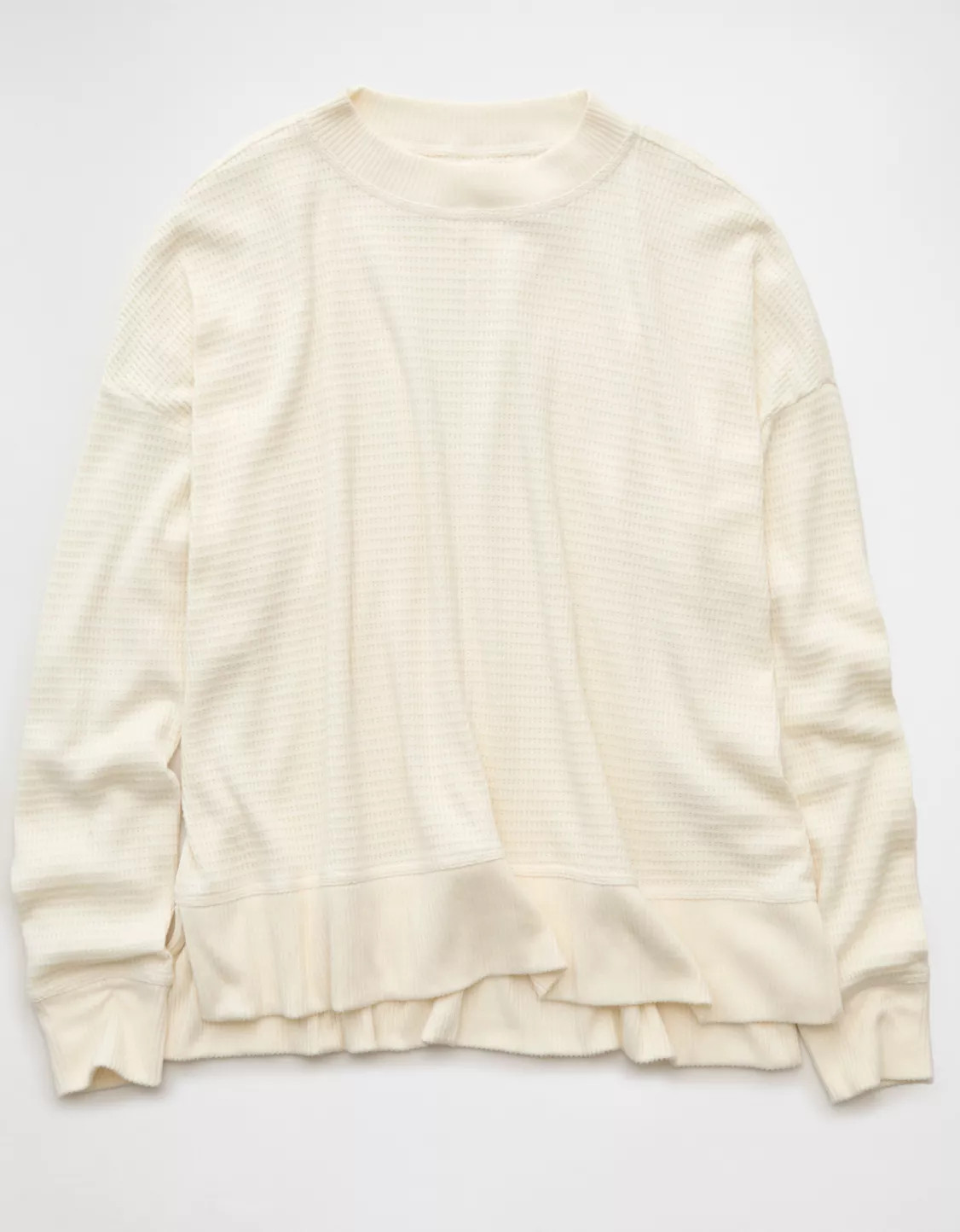 AE Long Sleeve Plush Crew Neck Top | American Eagle Outfitters (US & CA)