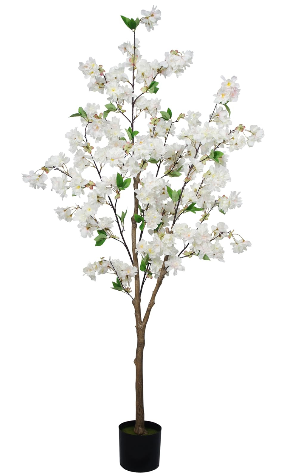 5FT Artificial Cherry Blossom Tree, Realistic White Cherry Plant in Pot for Indoor Decor, Garden,... | Amazon (US)