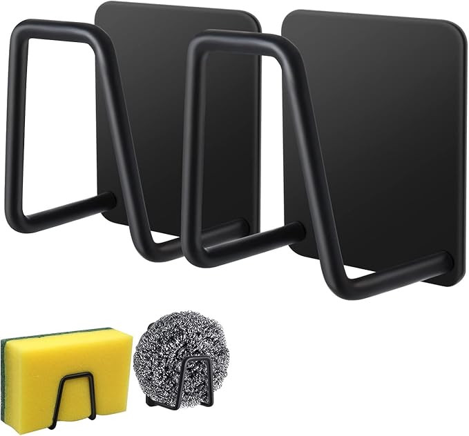 2Pcs EIXENCOSI Sponge Holders for Kitchen Sink,Strong Adhesive Sink Sponge Holder - SUS304 Stainl... | Amazon (US)