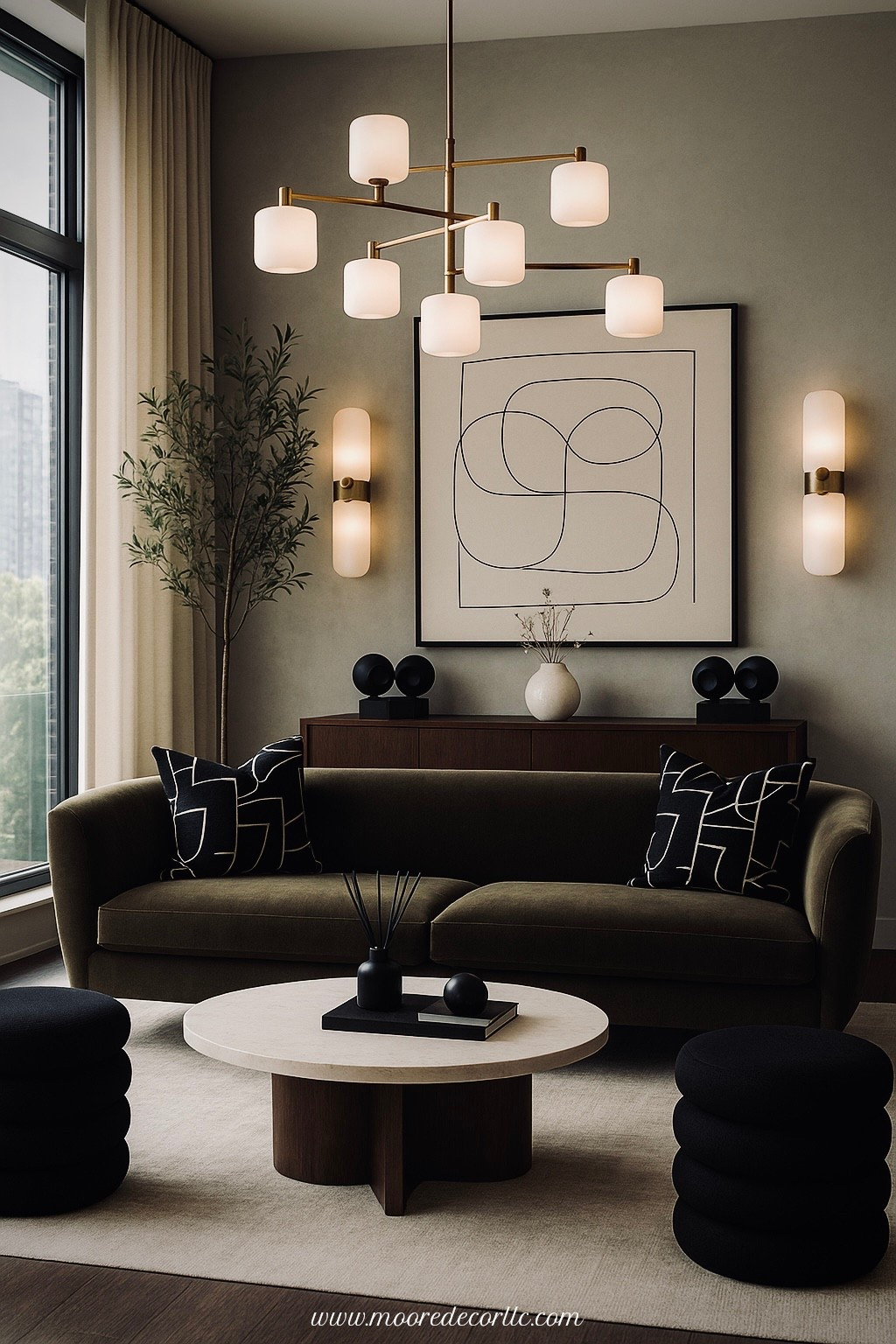 This cozy modern living room is everything I love, olive green seating, contemporary art, and warm neutral home decor that just works. The marble coffee table, layered textures, and dark wood tones give it that luxury look on a budget without feeling overdone. Definitely a fave if you’re into modern minimalist interiors with a little personality. 

#LTKHome #LTKStyleTip