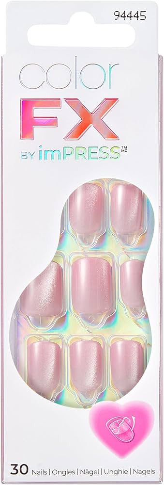 KISS colorFX by imPRESS Valentine’s Day Press On Nails, ‘Cherished’, Pink Short Squoval, IM... | Amazon (US)