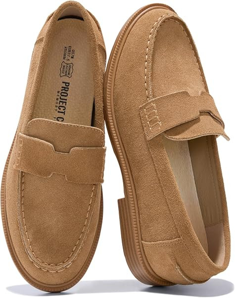 Project Cloud 100% Genuine Leather Loafers for Women - Slip On Womens Shoes | Amazon (US)