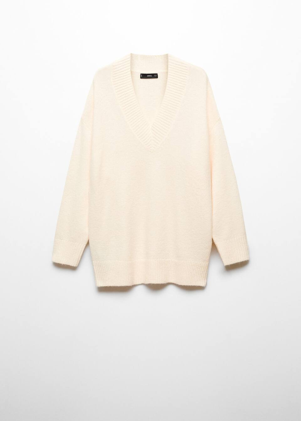 Oversized v-neck sweater -  Women | Mango USA | MANGO (US)