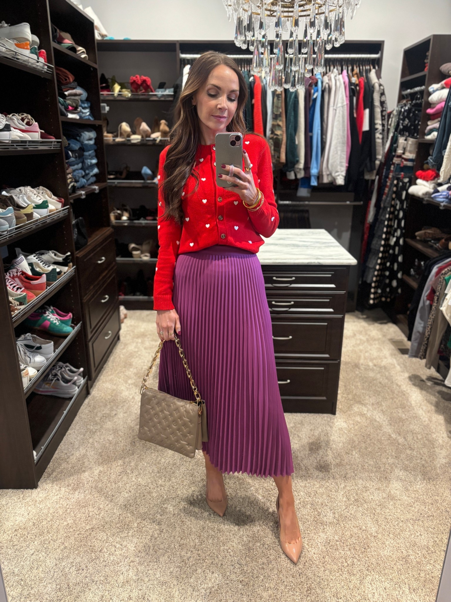 What I wore to church today. The skirt is old from boden and my bag is the Louis Vuitton Coussins bag 