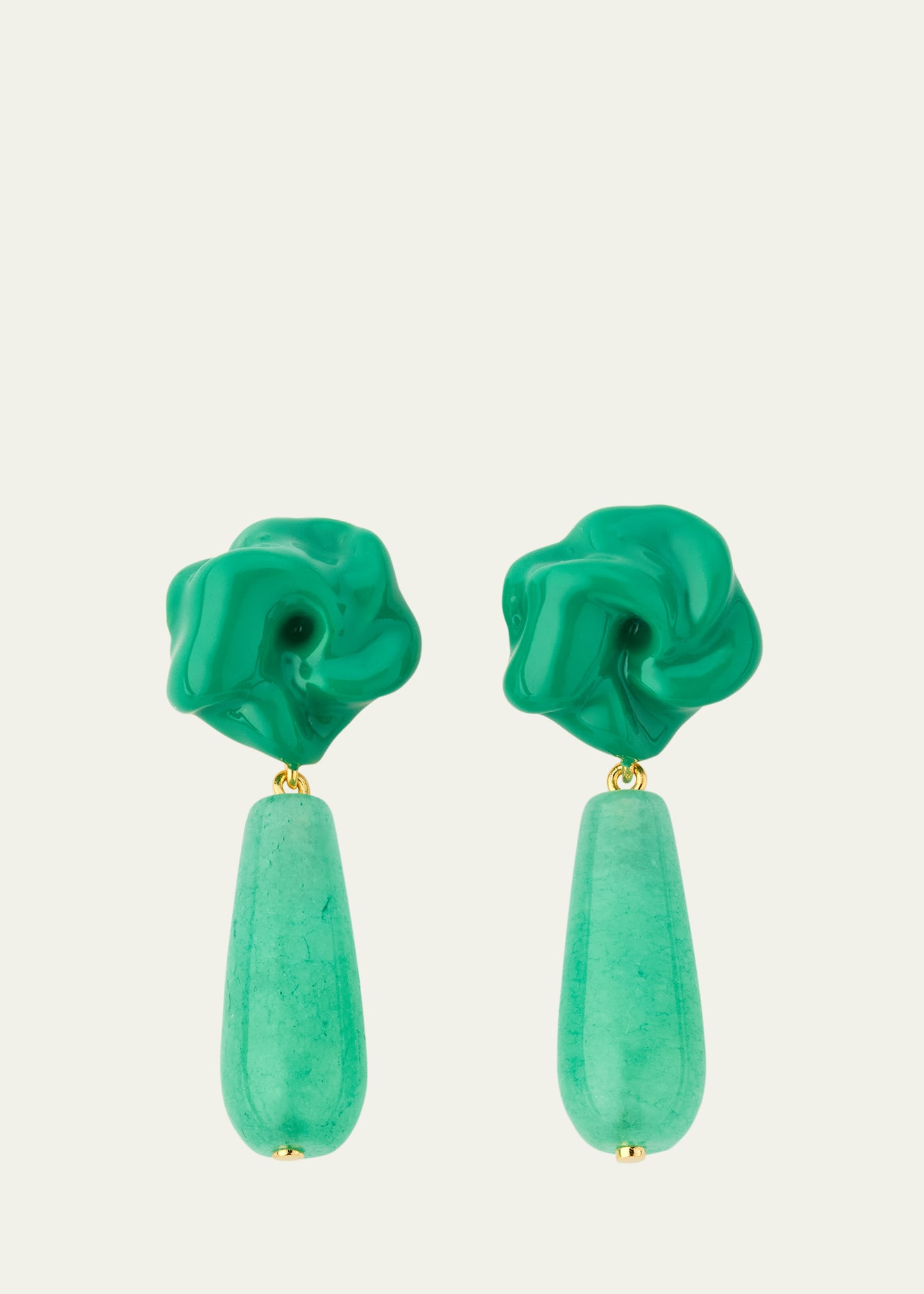 Completedworks The Depths of Time Green Chalcedony and Enamel Recycled Gold Vermeil Earrings | Bergdorf Goodman