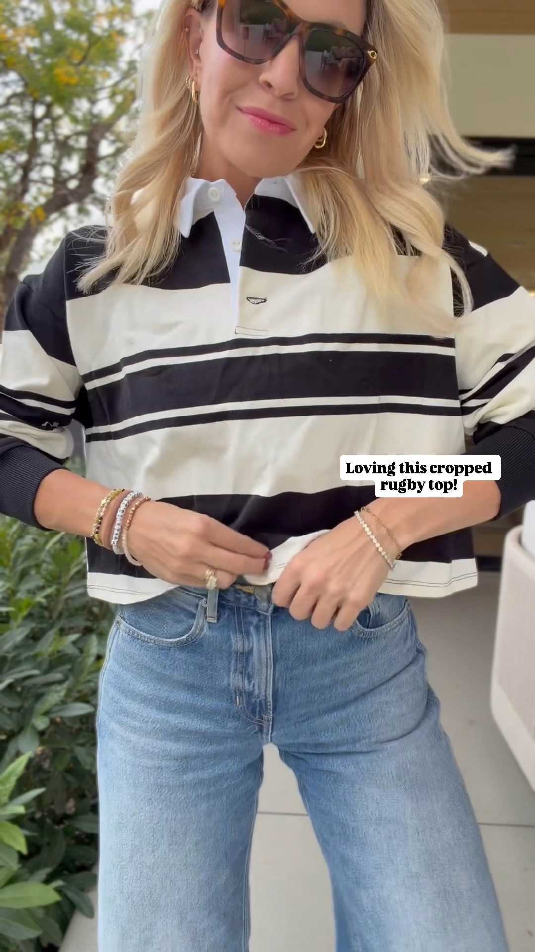 I’m loving the rugby tee trend! This cropped one is so cute!
