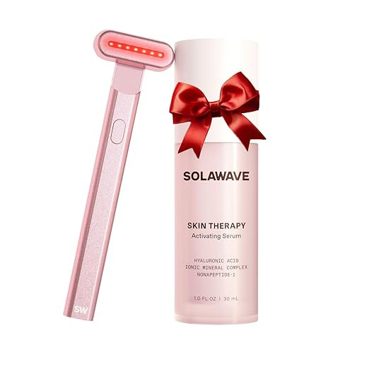 Solawave 4-in-1 Radiant Renewal Facial Wand & Skin Therapy Serum Bundle | Red Light Therapy for F... | Amazon (US)