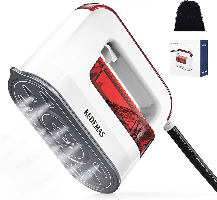 Portable Steamer Iron for Clothes, Kedemas 1300W Powerful Mini Handheld Garment Fabric Iron, Hori... | Amazon (US)