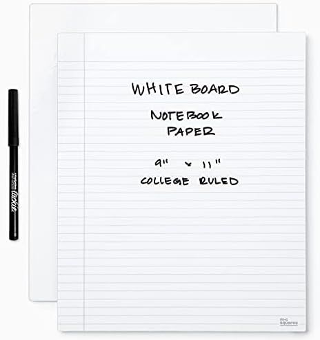 M.C. Squares Dry-Erase Note Pads - 9 x 11 Inch, Letter 2-Pack - One Side Lined Erasable Ruled Wri... | Amazon (US)