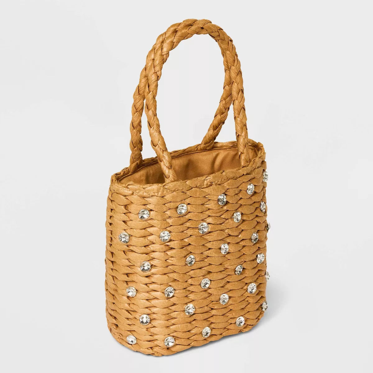 Mini Embellished Straw Bucket Bag - A New Day™ Beige | Target