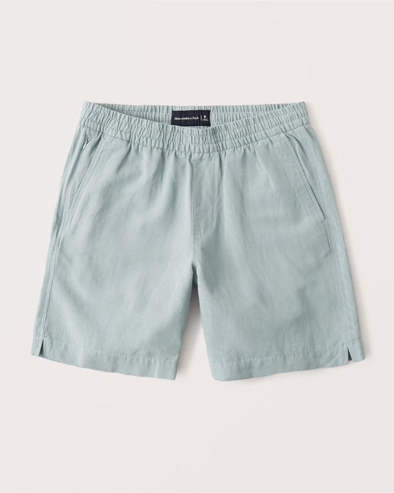 Linen Pull-On Shorts | Abercrombie & Fitch (US)