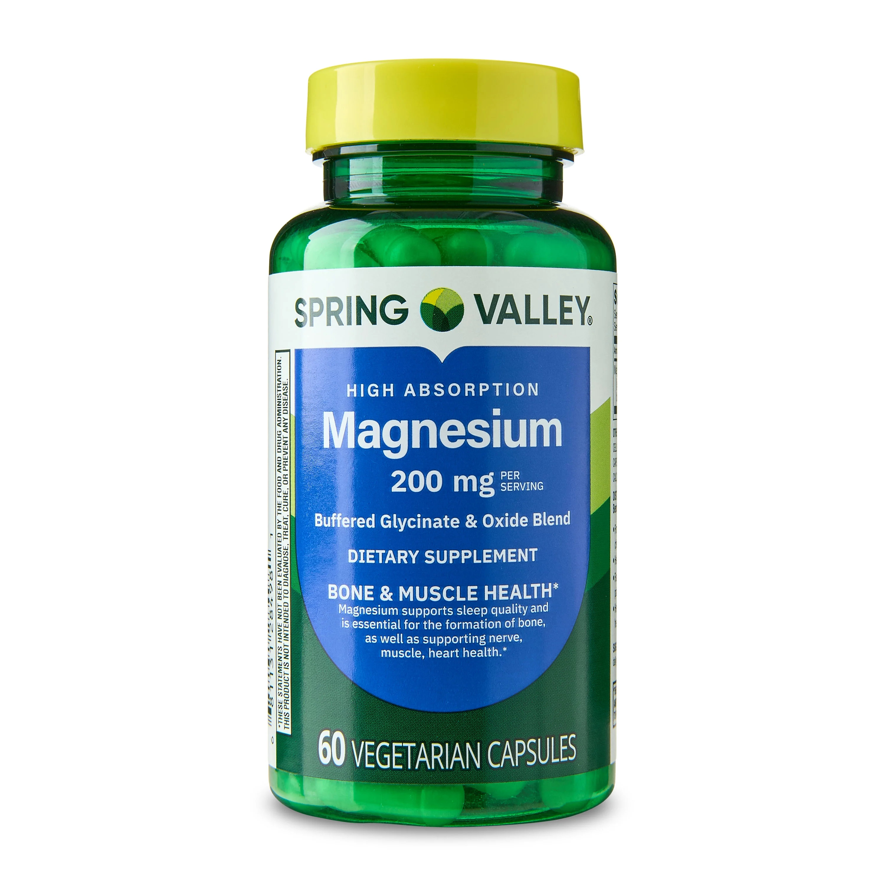 Spring Valley Magnesium Sleep Support Bone & Joint Health Dietary Supplement Vegetarian Capsules,... | Walmart (US)