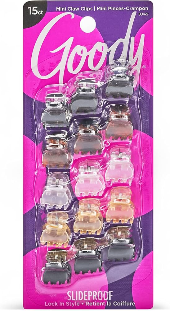 Goody Classics Mini Claw Clips - Assorted Colors - Great for Easily Pulling Up Your Hair - Pain-F... | Amazon (US)