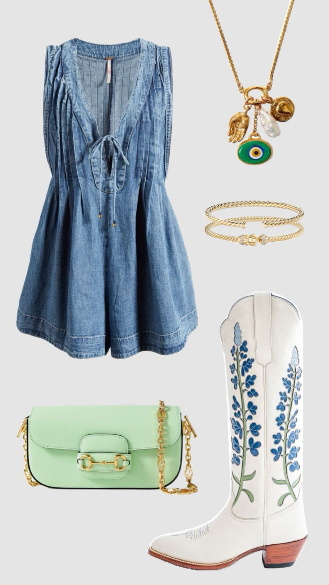 COUNTRY CONCERT OOTD. CONCERT OUTFIT. COUNTRY GIRL. COWGIRL BOOTS. COWBOY BOOTS. DENIM DRESS. BLUE DRESS. DENIM OUTFIT. PREPPY. AESTHETIC. 

#LTKSeasonal #LTKFallSale #LTKU