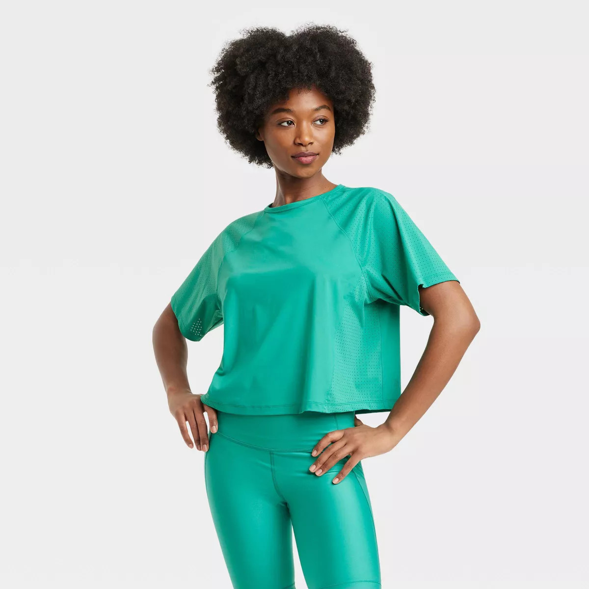 Women's Mesh Boxy Short Sleeve Shirt - All In Motion™ | Target