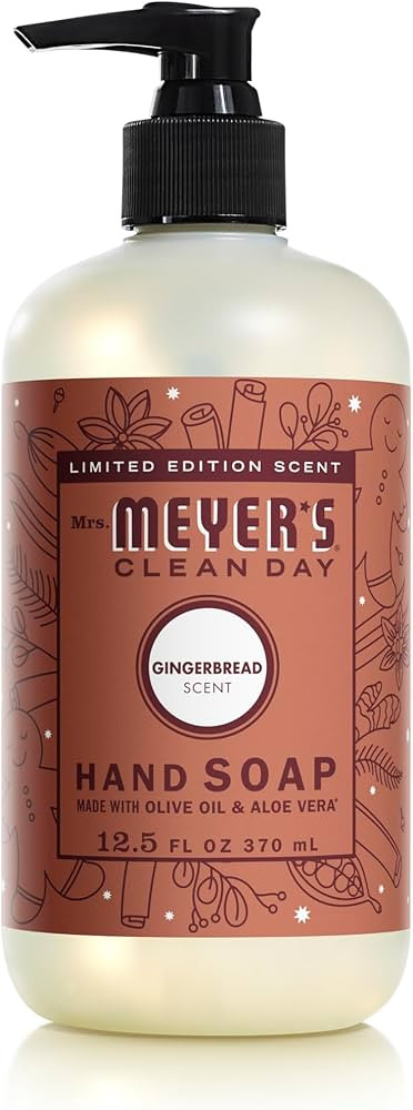 Mrs. MEYER'S CLEAN DAY Liquid Hand Soap, Limited Edition Gingerbread Scent, 12.5 Ounce Bottle | Amazon (US)