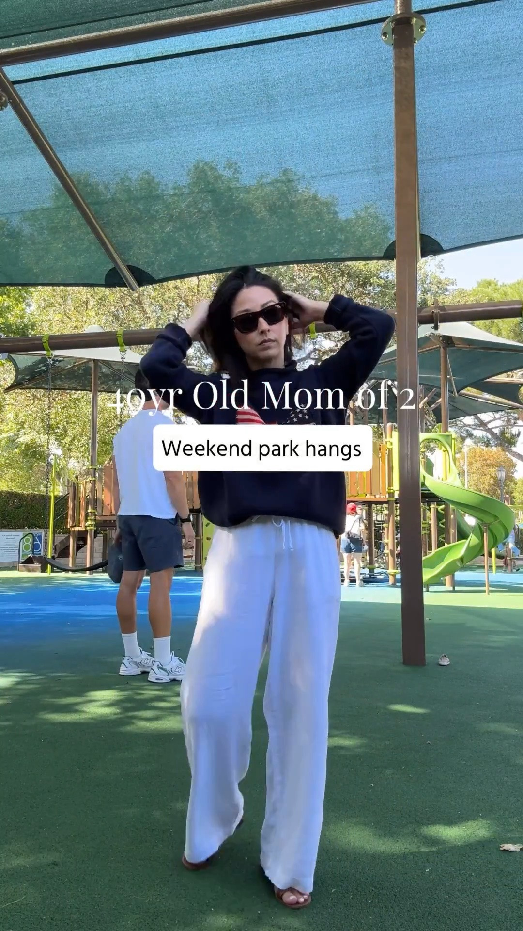 40yr old mom of 2 - what I wore to the park on Memorial Day. 

Tuckernuck sweater small - could waer the the xs
J.Crew tee medium
Gap Factory line pants petite xs
Hermes Oran sandals 35
J.Crew tote
Celine sunglasses

#LTKmomlife #LTKPetite #LTKootd