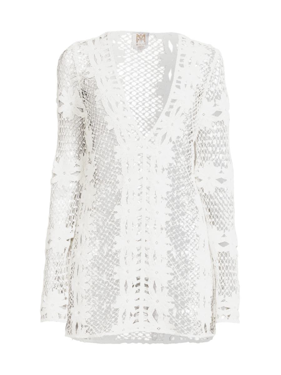 Floral Crochet Cover-Up Minidress | Saks Fifth Avenue