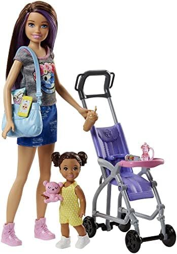 Barbie Babysitting Playset with Skipper Doll, Baby Doll, Bouncy Stroller and Themed Accessories [Ama | Amazon (US)