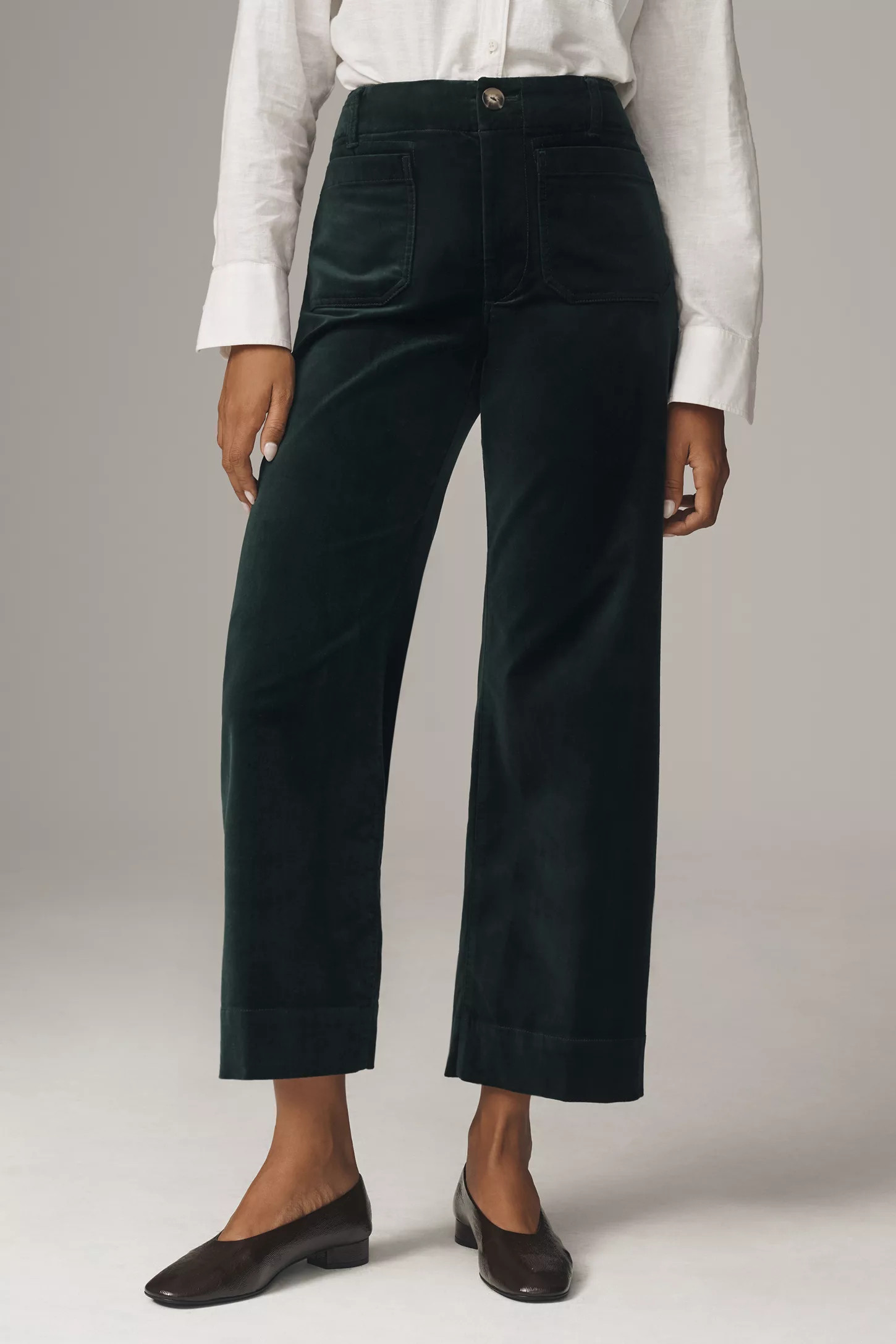 The Colette Cropped Wide-Leg Pants by Maeve: Velvet Edition | Anthropologie (US)