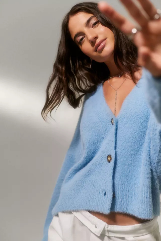 UO Thea Fuzzy Cardigan | Urban Outfitters (US and RoW)