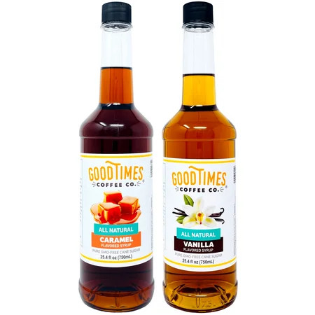 Vanilla and Caramel Syrup Variety Pack - All Natural Vegan Gluten-Free Non-GMO Cane Sugar (25.4 Flui | Walmart (US)