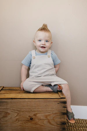 Dusty Blue Cotton Ribbed Bodysuit | Mebie Baby