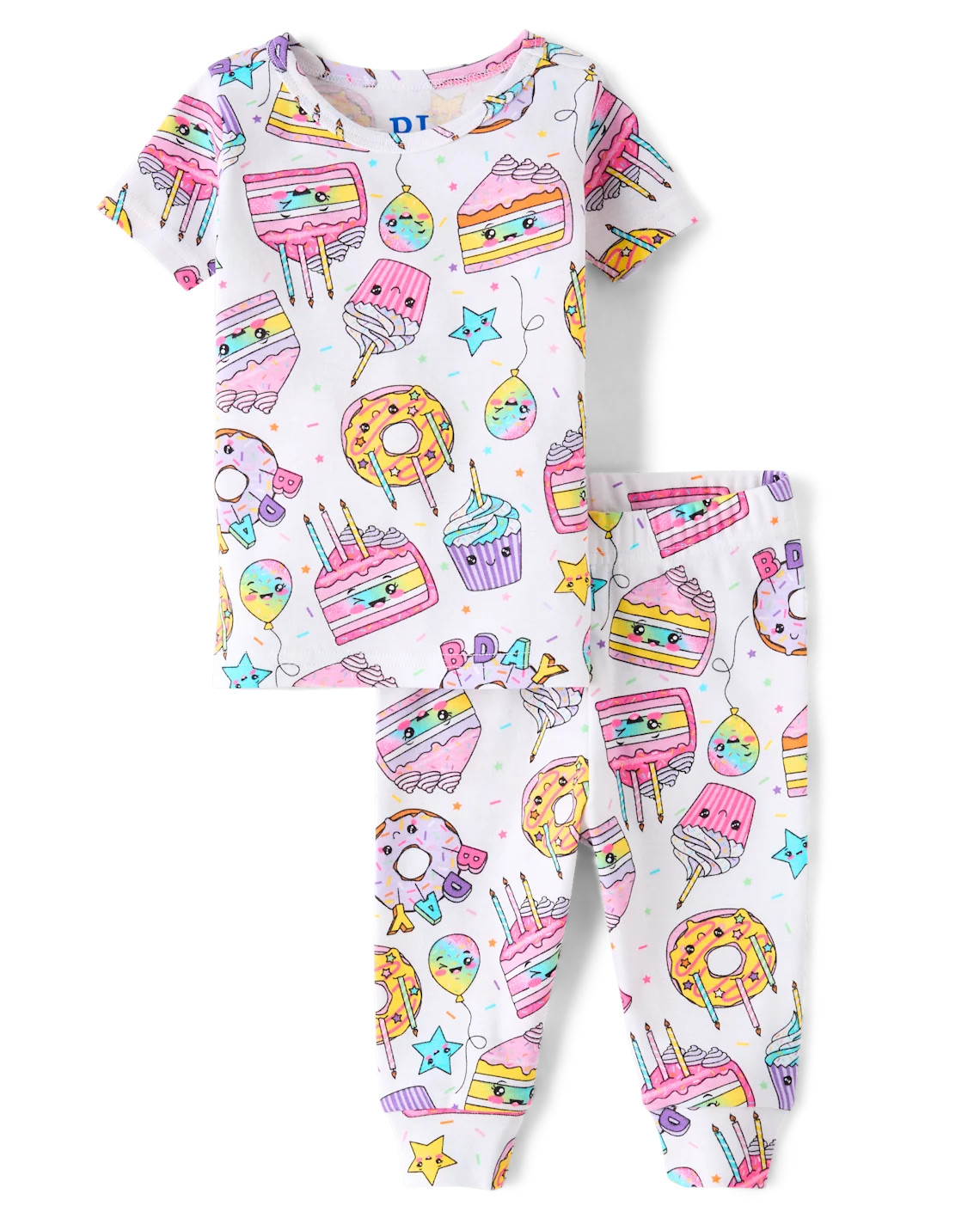 Baby And Toddler Girls Birthday Dessert Snug Fit Cotton Pajamas - white | The Children's Place