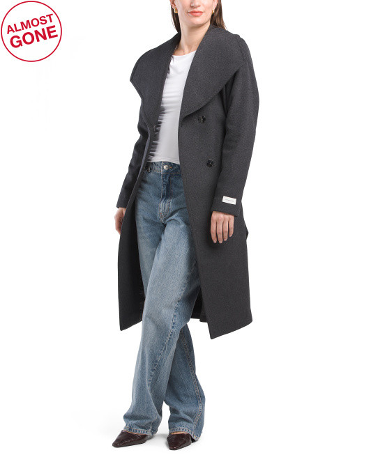 Wool Blend Missy Belted Wrap Coat | TJ Maxx