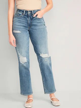 Curvy High-Waisted OG Loose Ripped Jeans for Women | Old Navy (US)