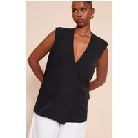 Black Oversized Boxy Longline Vest Top | PrettyLittleThing US