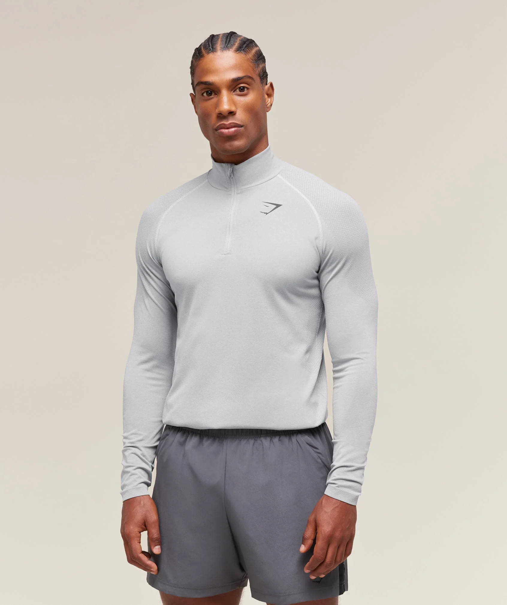 Gymshark Vital 1/4 Zip - Light Grey/Smokey Grey | Gymshark US