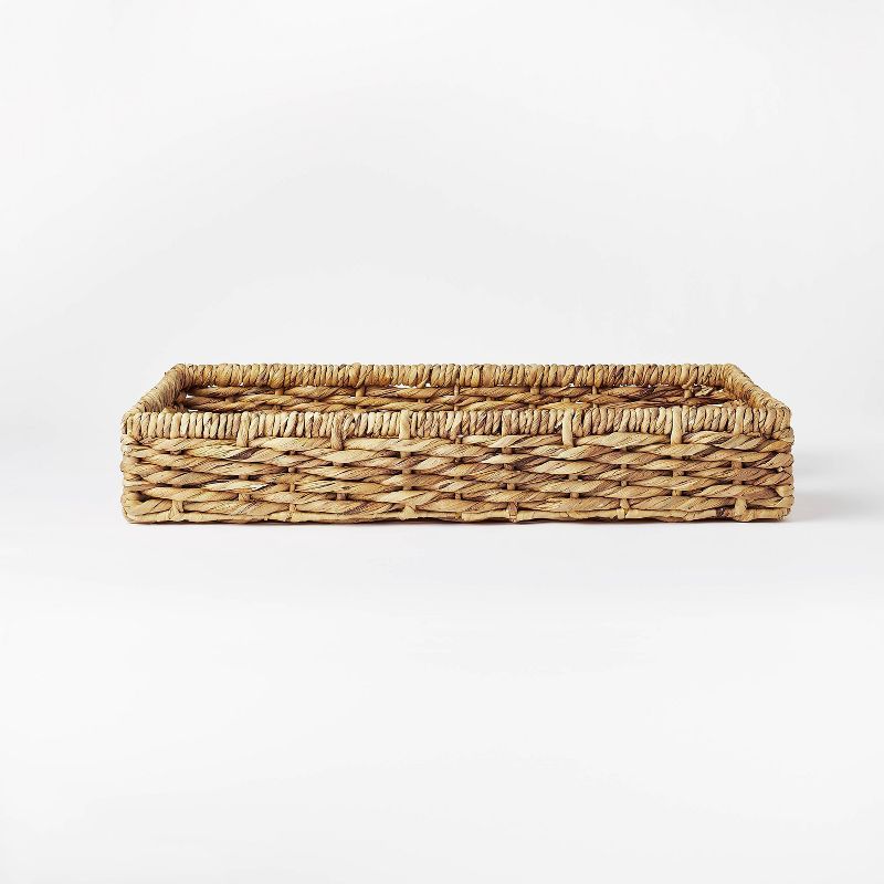 15.75" x 4.33" Chunky Woven Tray Basket Natural - Threshold™ designed with Studio McGee | Target