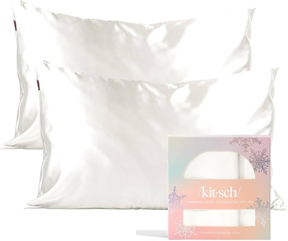 Kitsch Holiday Satin Pillowcase with Zipper for Hair and Skin - Softer Than Silk Pillow Cases, Co... | Amazon (US)