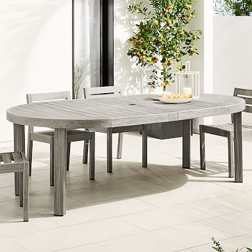 Portside Outdoor Round Expandable Dining Table | West Elm (US)
