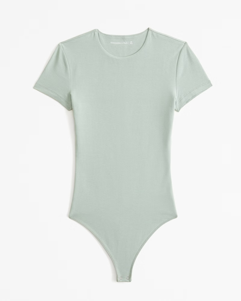 Women's Cotton-Blend Seamless Fabric Tee Bodysuit | Women's Tops | Abercrombie.com | Abercrombie & Fitch (US)