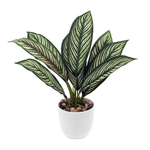 Fake Plants, Potted Artificial Plants Pinstripe Fiddle Leaf Fig Small Faux Plants Looking Real Us... | Walmart (US)