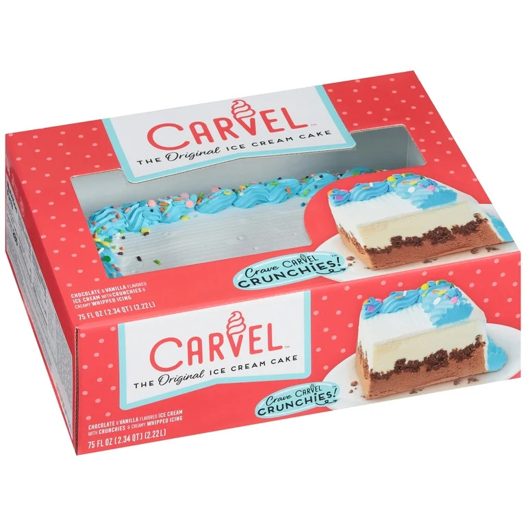 Carvel Family Size Chocolate and Vanilla Ice Cream Cake, Crunchies, 75 fl oz (Frozen) | Walmart (US)