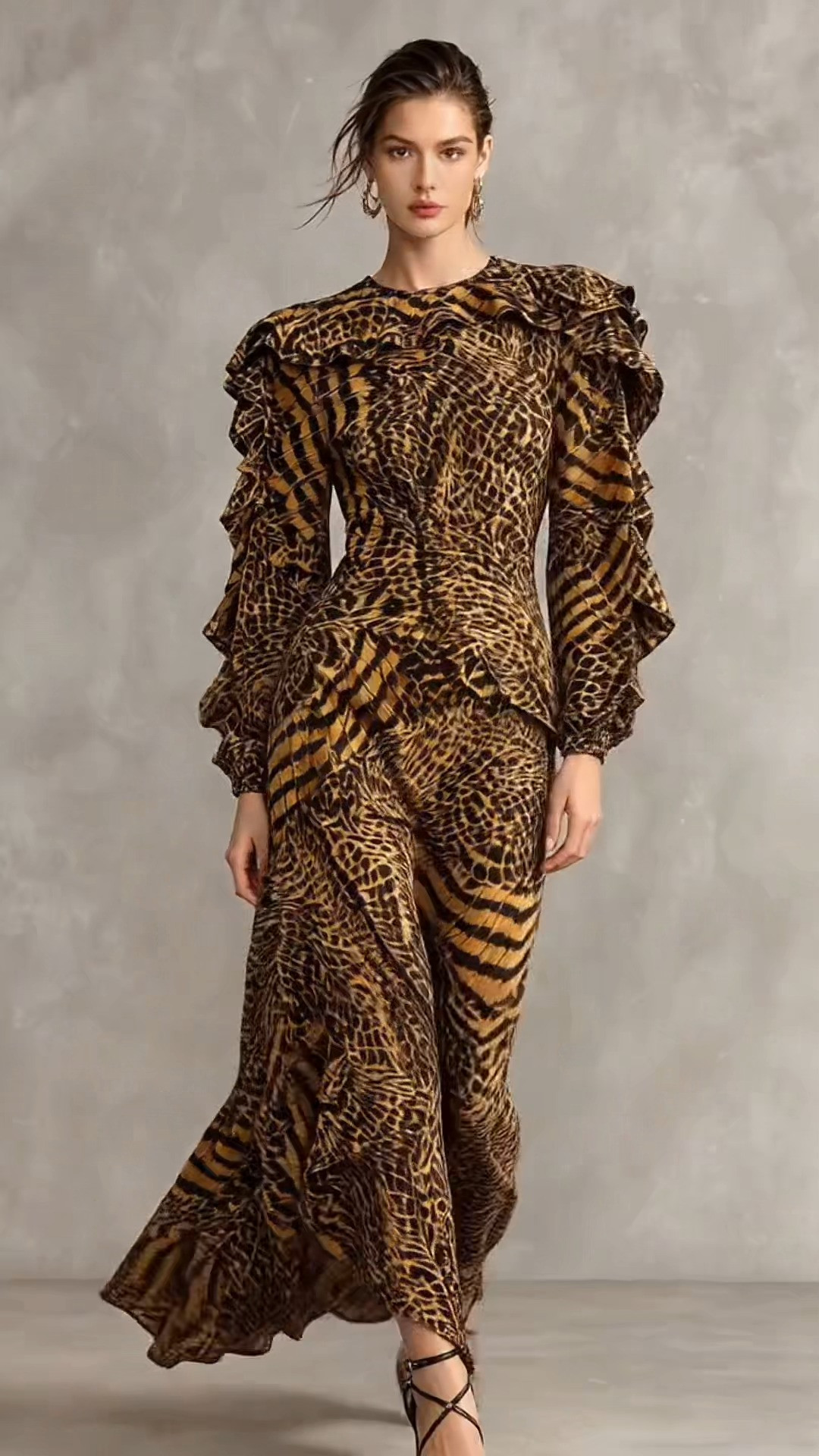 Fall Show‑Stopping Printed Ruffled Gown

#AnimalPrintDress #StatementDress #FallPartyDress #RuffledMaxi #FallGoingOutOutfit #PrintedMaxiDress 

 #LTKootd #LTKOver40 #LTKWedding