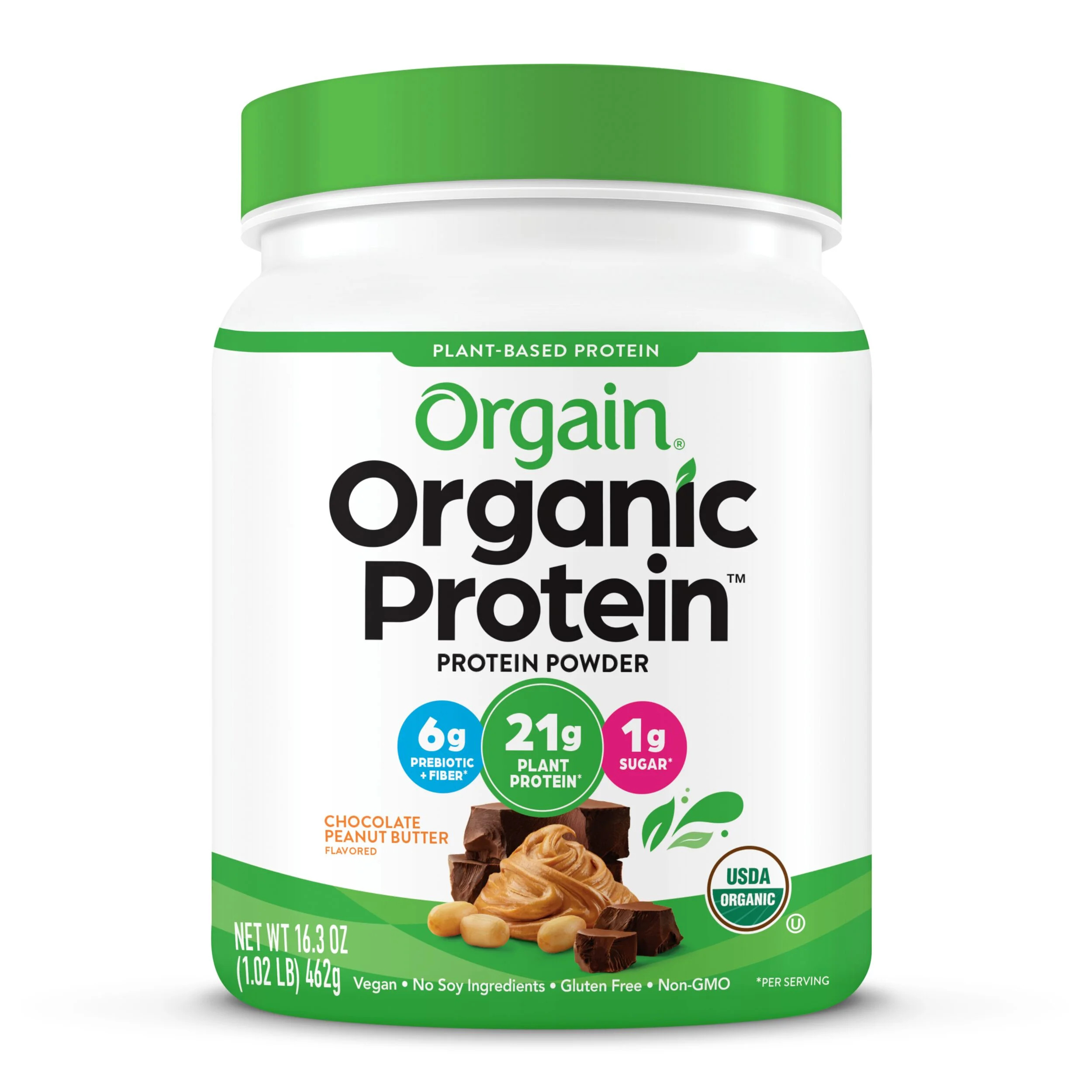 Orgain Organic Vegan Protein Powder, Chocolate Peanut Butter, 21g Protein, 1.02lb | Walmart (US)