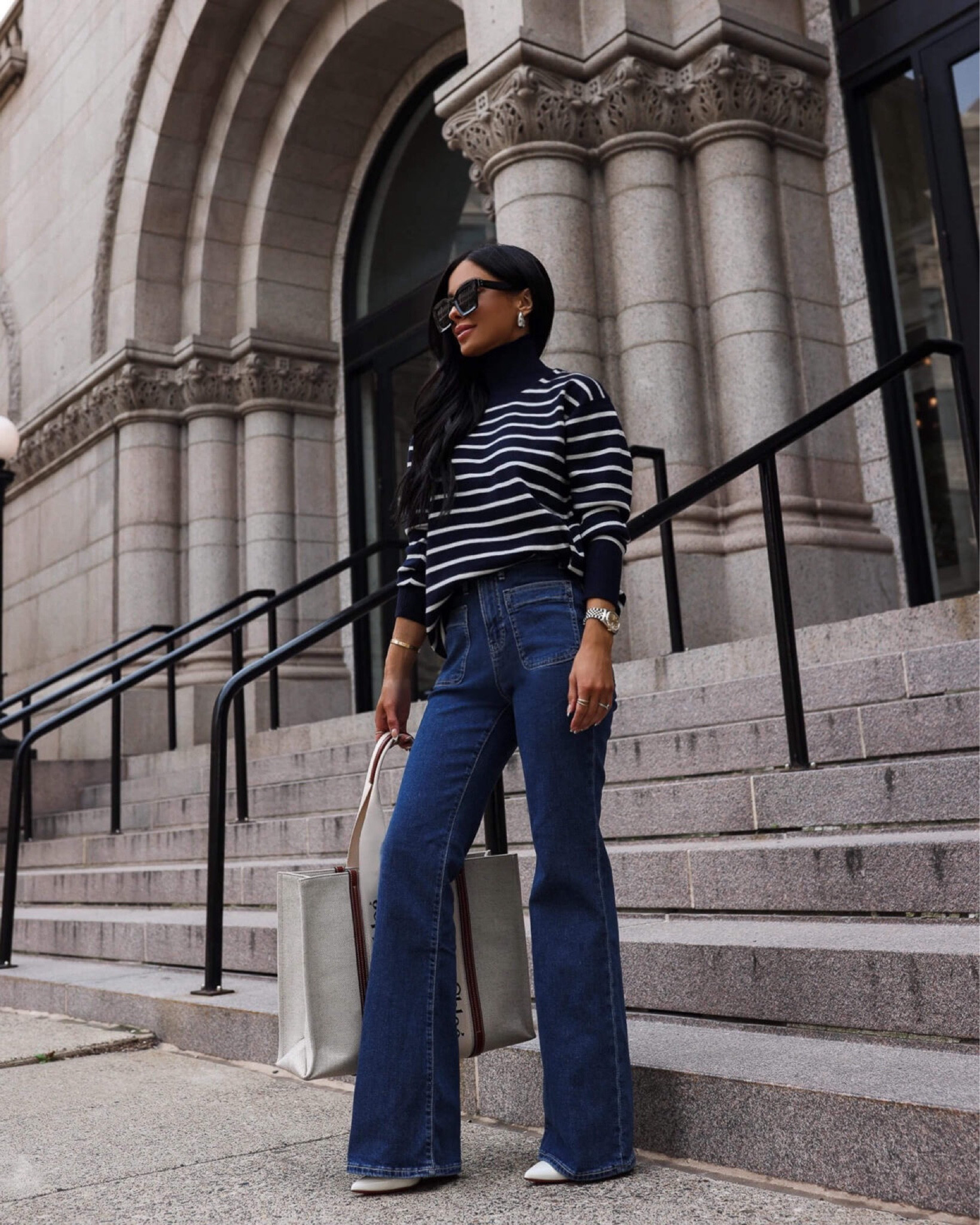 Casual fall outfit / thanksgiving outfit ideas
Similar striped sweater 
Walmart flared jeans linking similar 

#LTKSeasonal #LTKFindsUnder100 #LTKFindsUnder50