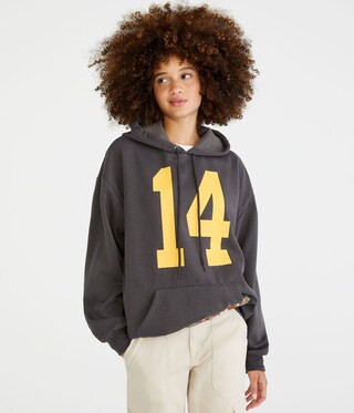 Number 14 Oversized Pullover Hoodie | Aeropostale