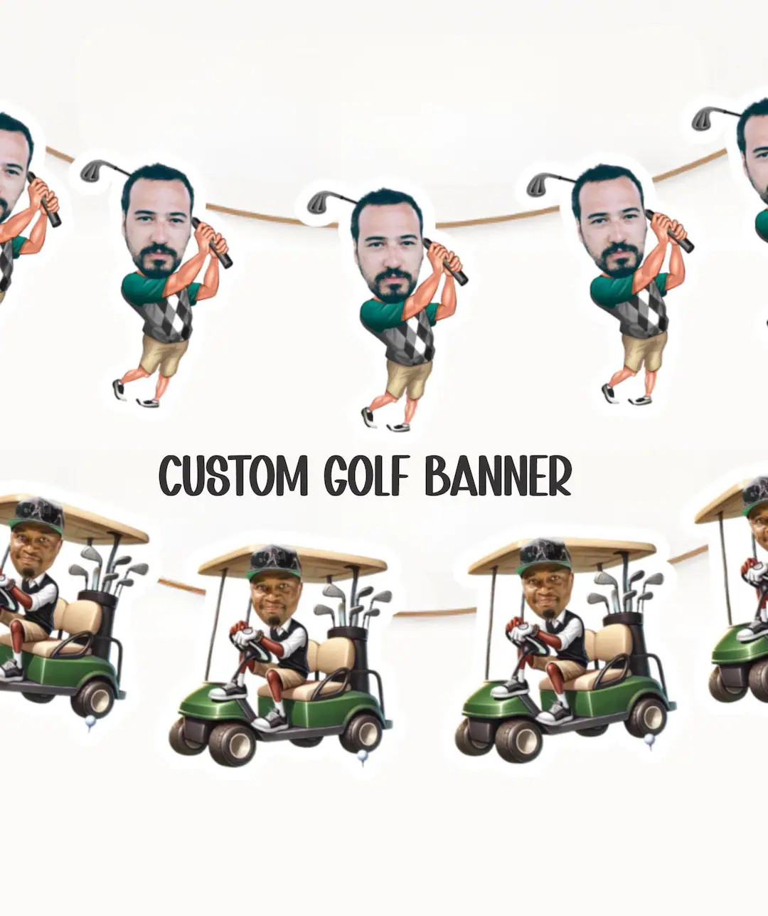 Custom Golf Face Banner Personalized Golf Party Decoration Photo Cutout Golf Themed Birthday Supp... | Etsy (US)
