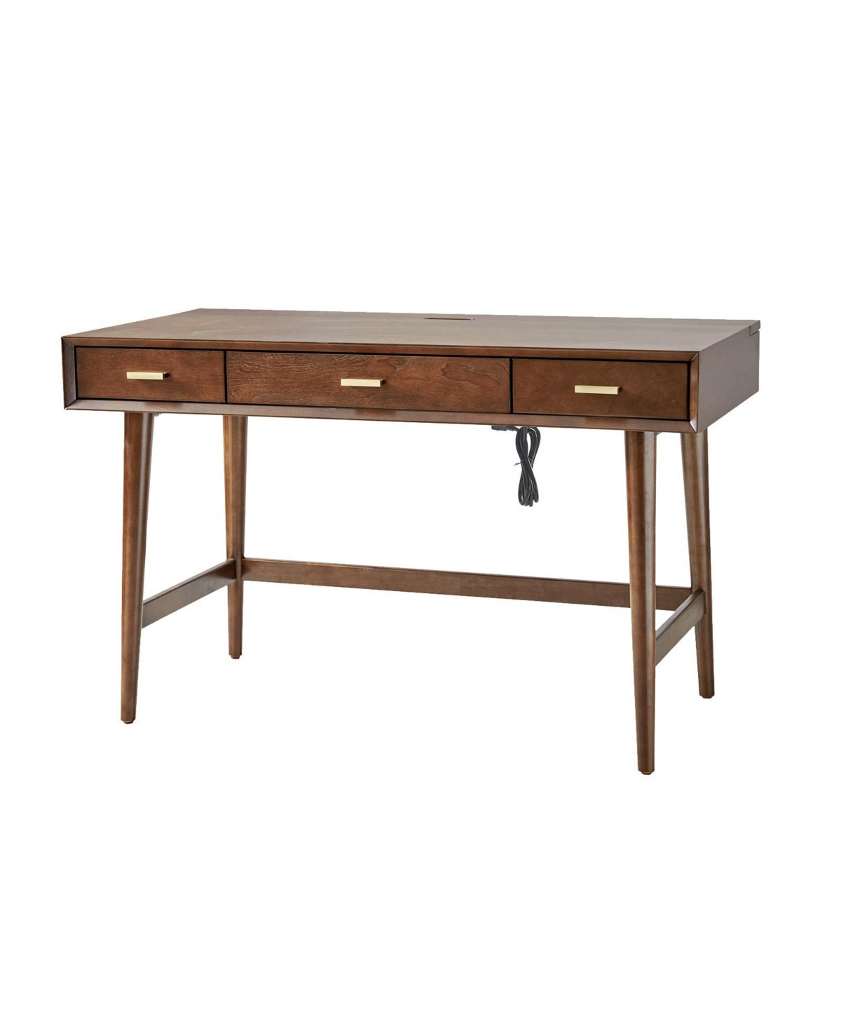 Hulala Home Toby Mid-Century Modern 48" Mid Century Modern Computer Desk with Cable Management - Walnut | Macy's