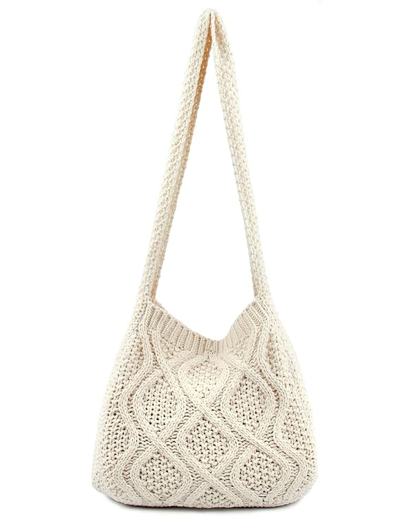 ENBEI Handmade Crochet Bag–Boho Chic Shoulder Bag, Aesthetic Kinted Bag,Cute Crossbody Bag,Beac... | Amazon (US)