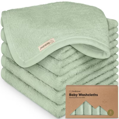KeaBabies 6pk Deluxe Baby Washcloths, 10x10 Organic and Soft Baby Wash Cloth, Baby Bath Towel, Face Cloths (Pistachio) | Target